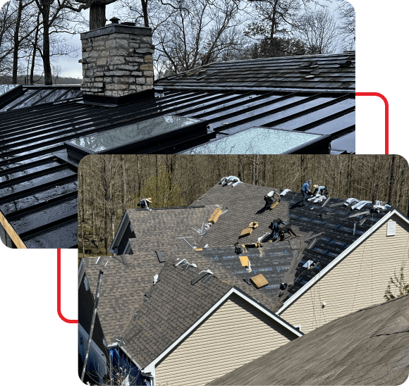 Residential roof repair in progress