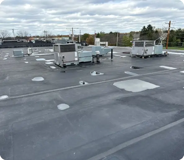 Commercial roofing by Imperial Roofing, rounded