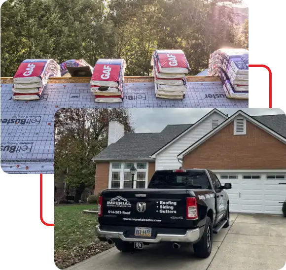 Imperial Roofing and Contracting quality GAF shingles and materials, stacked