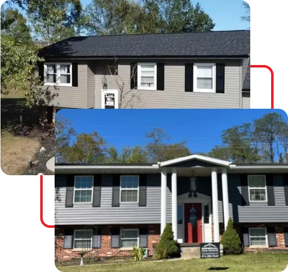 Vinyl siding installed in Ohio - light and dark