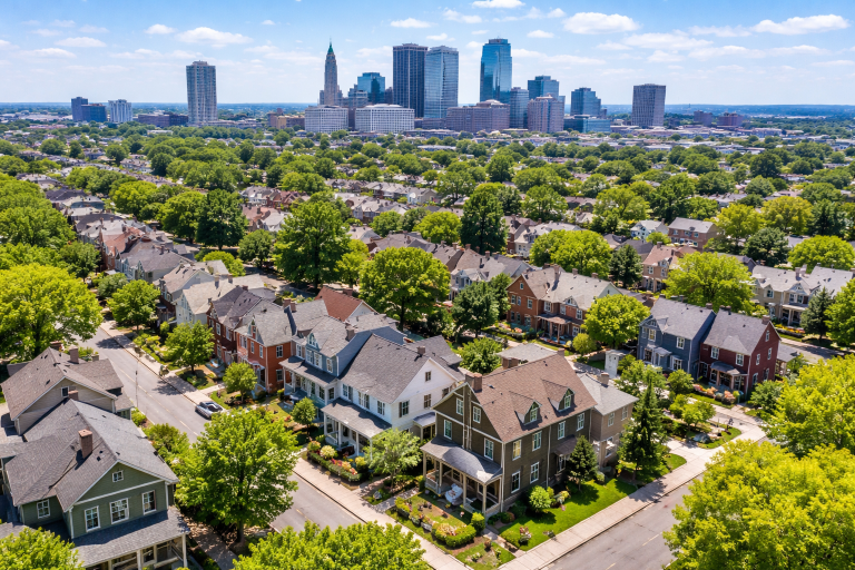 A neighborhood in Columbus, OH, with roofs installed by the best roofing companies in the area